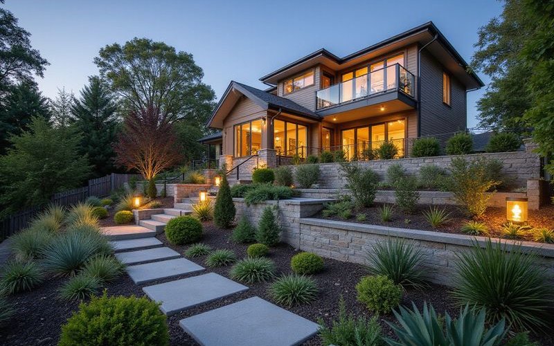 Complex steep block site requiring additional design expertise engineering and council permit documentation