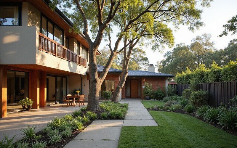 Vegetation Protection Overlay requirements for Melbourne steep block showing protected native trees and landscaping constraints